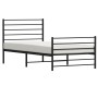 Estructura de cama con cabecero y estribo metal negro 107x203cm de vidaXL, Camas y somieres - Ref: Foro24-352333, Precio: 78,...