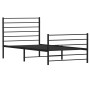 Estructura de cama con cabecero y estribo metal negro 107x203cm de vidaXL, Camas y somieres - Ref: Foro24-352333, Precio: 78,...