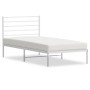 Estructura de cama de metal con cabecero blanco 100x190 cm de vidaXL, Camas y somieres - Ref: Foro24-352362, Precio: 77,19 €,...