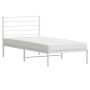 Bettgestell aus Metall mit weißem Kopfteil 100x190 cm von vidaXL, Betten und Lattenroste - Ref: Foro24-352362, Preis: 77,99 €...