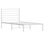 Estructura de cama de metal con cabecero blanco 100x190 cm de vidaXL, Camas y somieres - Ref: Foro24-352362, Precio: 77,19 €,...