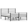 Black metal headboard and footboard bed frame 140x200 cm by vidaXL, Beds and slatted bases - Ref: Foro24-352338, Price: 99,64...