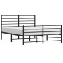 Black metal headboard and footboard bed frame 140x200 cm by vidaXL, Beds and slatted bases - Ref: Foro24-352338, Price: 99,64...