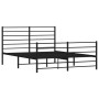 Black metal headboard and footboard bed frame 140x200 cm by vidaXL, Beds and slatted bases - Ref: Foro24-352338, Price: 99,64...