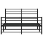 Black metal headboard and footboard bed frame 140x200 cm by vidaXL, Beds and slatted bases - Ref: Foro24-352338, Price: 99,64...