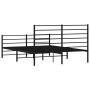 Black metal headboard and footboard bed frame 140x200 cm by vidaXL, Beds and slatted bases - Ref: Foro24-352338, Price: 99,64...