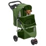 Zusammenklappbarer Hundekinderwagen aus grünem Oxford-Stoff, 80 x 46 x 98 cm von vidaXL, Kinderwagen für Haustiere - Ref: For...