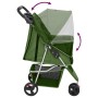 Zusammenklappbarer Hundekinderwagen aus grünem Oxford-Stoff, 80 x 46 x 98 cm von vidaXL, Kinderwagen für Haustiere - Ref: For...