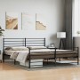 Black metal headboard and footboard bed frame 193x203cm by vidaXL, Beds and slatted bases - Ref: Foro24-352343, Price: 122,26...