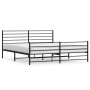 Black metal headboard and footboard bed frame 193x203cm by vidaXL, Beds and slatted bases - Ref: Foro24-352343, Price: 122,26...