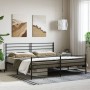 Black metal headboard and footboard bed frame 193x203cm by vidaXL, Beds and slatted bases - Ref: Foro24-352343, Price: 122,26...