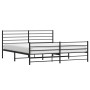 Black metal headboard and footboard bed frame 193x203cm by vidaXL, Beds and slatted bases - Ref: Foro24-352343, Price: 122,26...