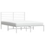 Metal bed frame with white headboard 140x190 cm by vidaXL, Beds and slatted bases - Ref: Foro24-352368, Price: 87,54 €, Disco...