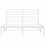 Metal bed frame with white headboard 140x190 cm by vidaXL, Beds and slatted bases - Ref: Foro24-352368, Price: 87,54 €, Disco...