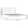 Metal bed frame with white headboard 140x190 cm by vidaXL, Beds and slatted bases - Ref: Foro24-352368, Price: 87,54 €, Disco...