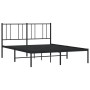 Bed frame with black metal headboard 140x200 cm by vidaXL, Beds and slatted bases - Ref: Foro24-352481, Price: 93,80 €, Disco...