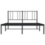 Bed frame with black metal headboard 140x200 cm by vidaXL, Beds and slatted bases - Ref: Foro24-352481, Price: 93,80 €, Disco...