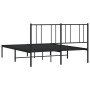 Bed frame with black metal headboard 140x200 cm by vidaXL, Beds and slatted bases - Ref: Foro24-352481, Price: 93,80 €, Disco...