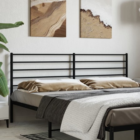 Black metal headboard 180 cm by vidaXL, Headboards and footboards - Ref: Foro24-352355, Price: 36,80 €, Discount: %