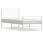 Estructura cama metal con cabecero y pie cama blanca 90x190 cm de vidaXL, Camas y somieres - Ref: Foro24-352378, Precio: 57,6...