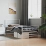 Estructura cama metal con cabecero y pie cama blanca 90x190 cm de vidaXL, Camas y somieres - Ref: Foro24-352378, Precio: 57,6...