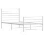 Estructura cama metal con cabecero y pie cama blanca 90x190 cm de vidaXL, Camas y somieres - Ref: Foro24-352378, Precio: 57,6...