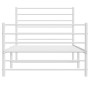 Estructura cama metal con cabecero y pie cama blanca 90x190 cm de vidaXL, Camas y somieres - Ref: Foro24-352378, Precio: 57,6...