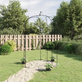 Black steel garden arch Ø180x255 cm by vidaXL, Pergolas, arches and garden trellises - Ref: Foro24-319351, Price: 102,67 €, D...