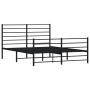 Black metal headboard and footboard bed frame 135x190 cm by vidaXL, Beds and slatted bases - Ref: Foro24-352336, Price: 115,1...