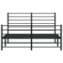 Black metal headboard and footboard bed frame 135x190 cm by vidaXL, Beds and slatted bases - Ref: Foro24-352336, Price: 115,1...