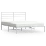 Estructura de cama de metal con cabecero blanca 120x200 cm de vidaXL, Camas y somieres - Ref: Foro24-352366, Precio: 85,76 €,...