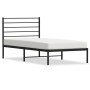 Bed frame with black metal headboard 100x200 cm by vidaXL, Beds and slatted bases - Ref: Foro24-352314, Price: 82,57 €, Disco...