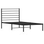 Bed frame with black metal headboard 100x200 cm by vidaXL, Beds and slatted bases - Ref: Foro24-352314, Price: 82,57 €, Disco...