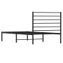 Bed frame with black metal headboard 100x200 cm by vidaXL, Beds and slatted bases - Ref: Foro24-352314, Price: 82,57 €, Disco...