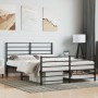 Bed frame with headboard and footboard black metal 120x190 cm by vidaXL, Beds and slatted bases - Ref: Foro24-352334, Price: ...