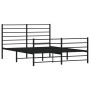 Bed frame with headboard and footboard black metal 120x190 cm by vidaXL, Beds and slatted bases - Ref: Foro24-352334, Price: ...