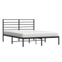 Bed frame with black metal headboard 120x190 cm by vidaXL, Beds and slatted bases - Ref: Foro24-352316, Price: 96,90 €, Disco...