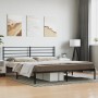 Bed frame with black metal headboard 183x213 cm by vidaXL, Beds and slatted bases - Ref: Foro24-352324, Price: 120,07 €, Disc...