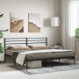 Bed frame with black metal headboard 183x213 cm by vidaXL, Beds and slatted bases - Ref: Foro24-352324, Price: 120,07 €, Disc...