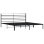 Bed frame with black metal headboard 183x213 cm by vidaXL, Beds and slatted bases - Ref: Foro24-352324, Price: 120,07 €, Disc...