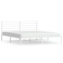 Metal bed frame with white headboard 193x203 cm by vidaXL, Beds and slatted bases - Ref: Foro24-352374, Price: 86,99 €, Disco...