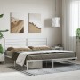 Metal bed frame with white headboard 193x203 cm by vidaXL, Beds and slatted bases - Ref: Foro24-352374, Price: 86,99 €, Disco...