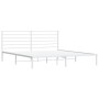 Metal bed frame with white headboard 193x203 cm by vidaXL, Beds and slatted bases - Ref: Foro24-352374, Price: 86,99 €, Disco...