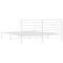 Metal bed frame with white headboard 193x203 cm by vidaXL, Beds and slatted bases - Ref: Foro24-352374, Price: 86,99 €, Disco...