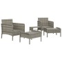 Set de muebles de jardín 5 pzas y cojines ratán sintético gris de vidaXL, Conjuntos de jardín - Ref: Foro24-319682, Precio: 2...