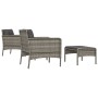 Set de muebles de jardín 5 pzas y cojines ratán sintético gris de vidaXL, Conjuntos de jardín - Ref: Foro24-319682, Precio: 2...