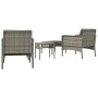 Set de muebles de jardín 5 pzas y cojines ratán sintético gris de vidaXL, Conjuntos de jardín - Ref: Foro24-319682, Precio: 2...