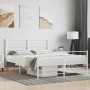 Estructura cama metal con cabecero y estribo blanco 150x200 cm de vidaXL, Camas y somieres - Ref: Foro24-352388, Precio: 94,3...