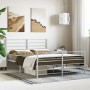 Metal bed frame with headboard and white footboard 150x200 cm by vidaXL, Beds and slatted bases - Ref: Foro24-352388, Price: ...