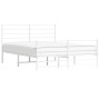 Estructura cama metal con cabecero y estribo blanco 150x200 cm de vidaXL, Camas y somieres - Ref: Foro24-352388, Precio: 94,3...